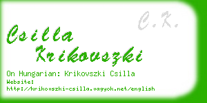 csilla krikovszki business card